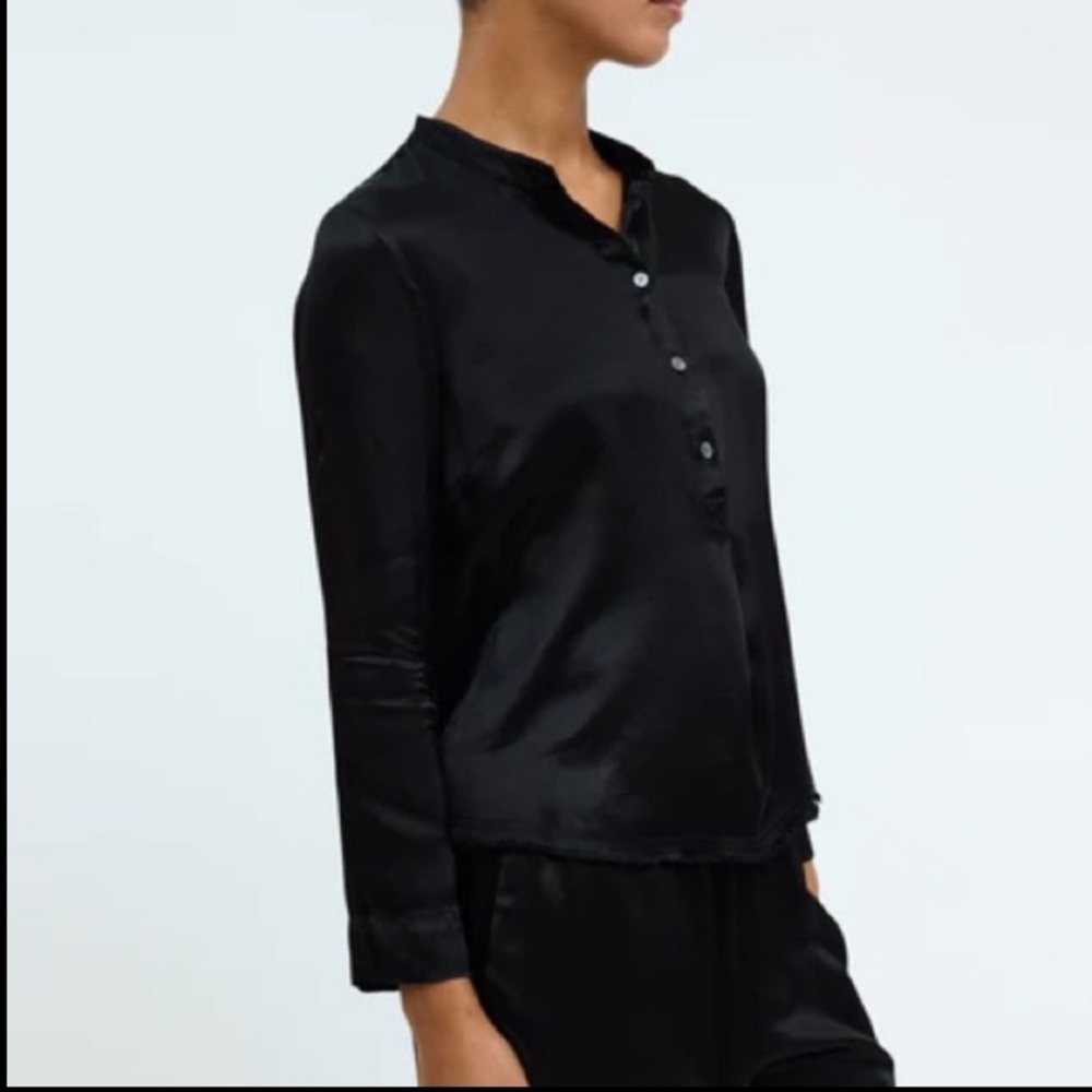 Raquel Allegra NWT Pebble Satin Set – Perfect Henley XS + Fez Pant XS, MSRP $874 - Picture 11 of 11